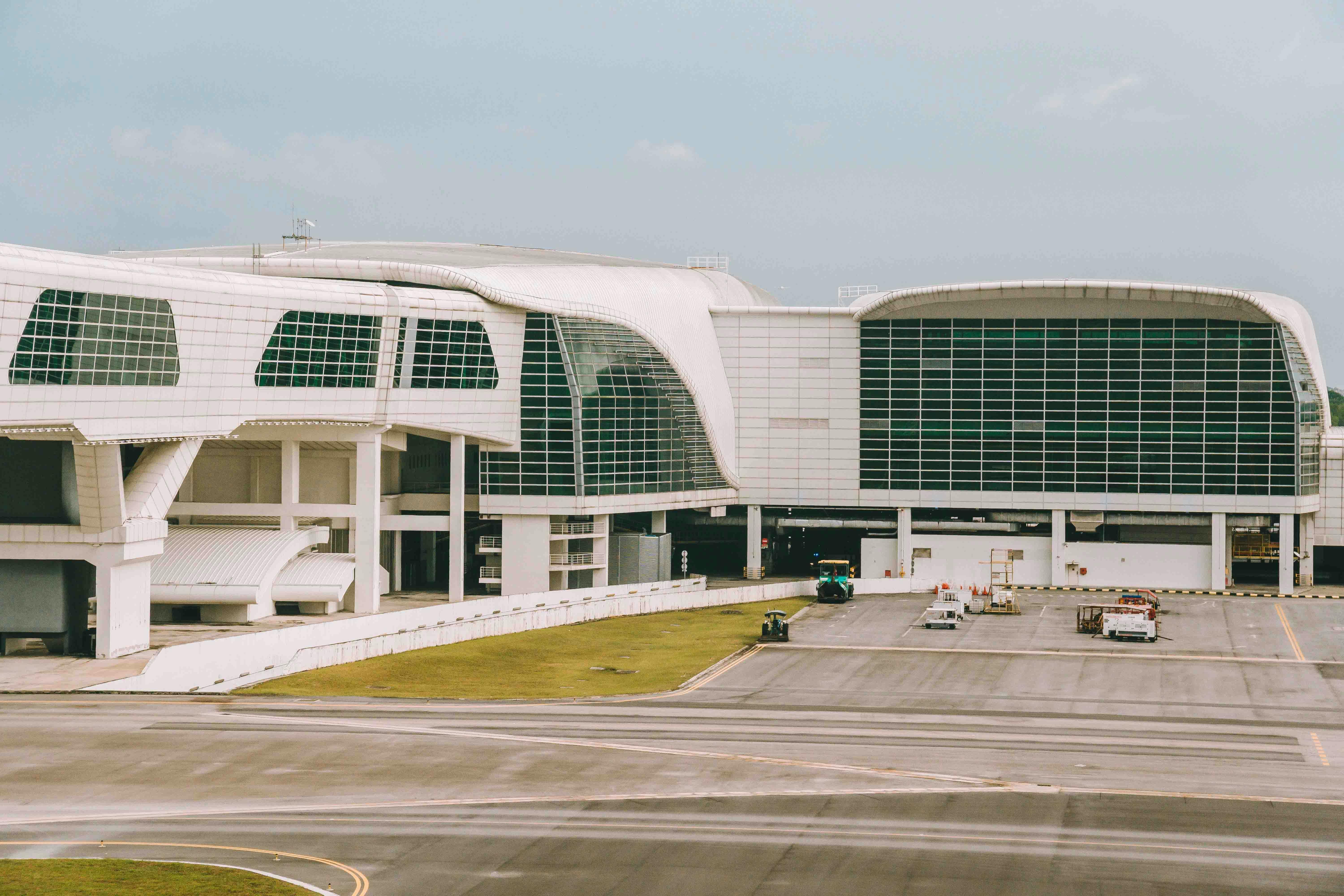 Bali — A view of the contemporary architecture at Kuala Lumpur's airport terminal.