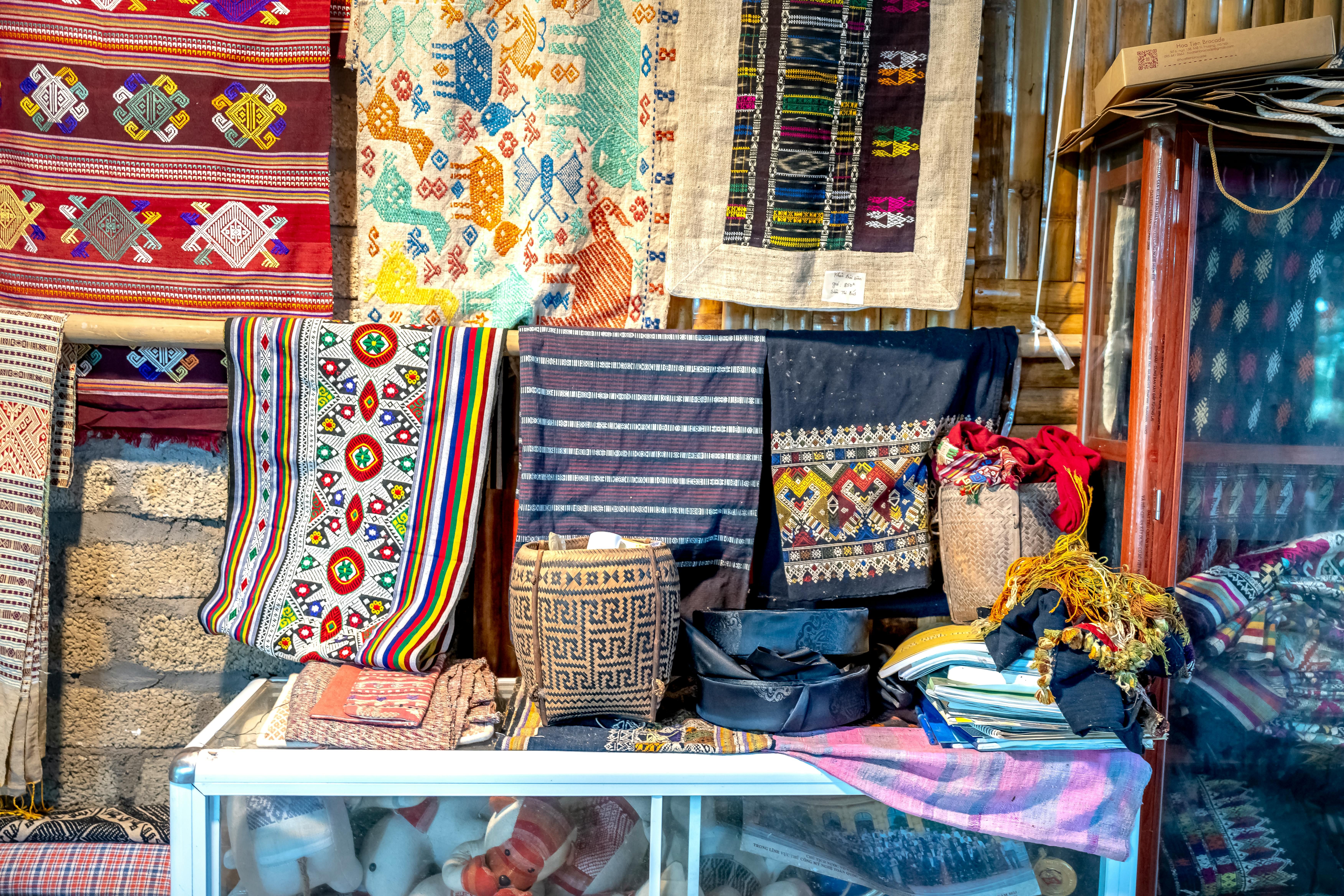 Bali — A vibrant collection of traditional textiles with intricate patterns and bold colors.