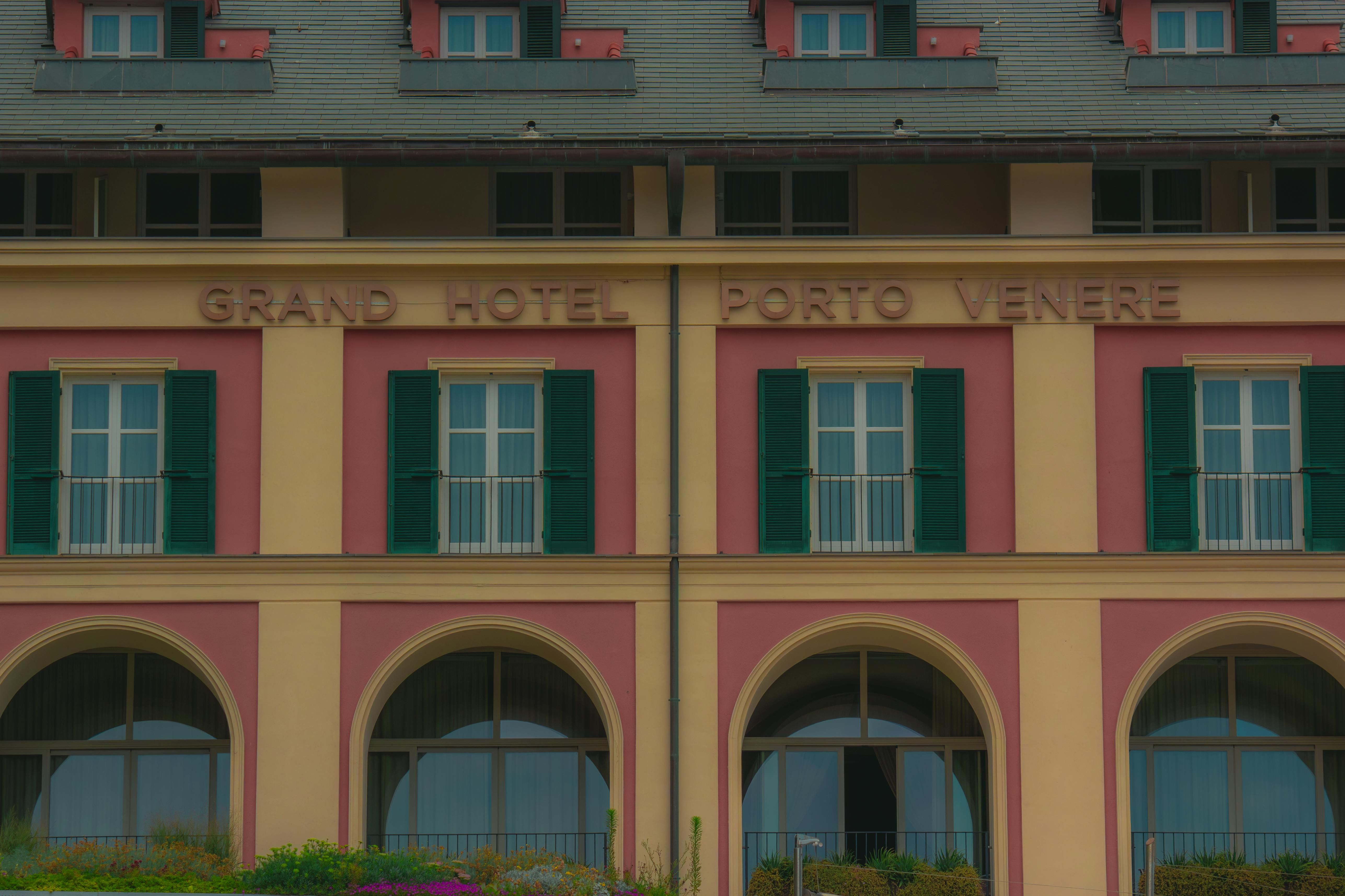 Italy — Charming architecture of Grand Hotel Porto Venere in Liguria, Italy.