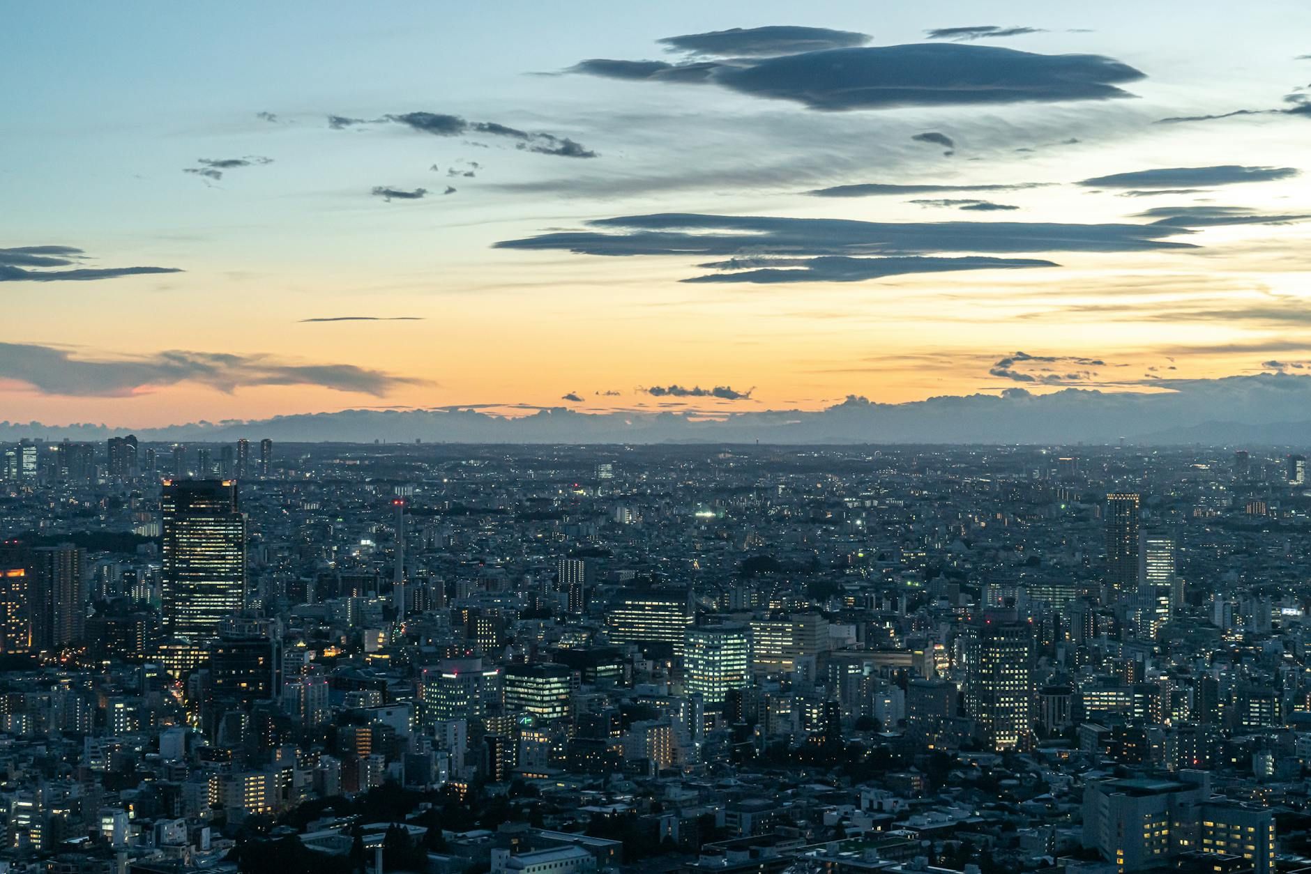 Ubud sunset aerial
