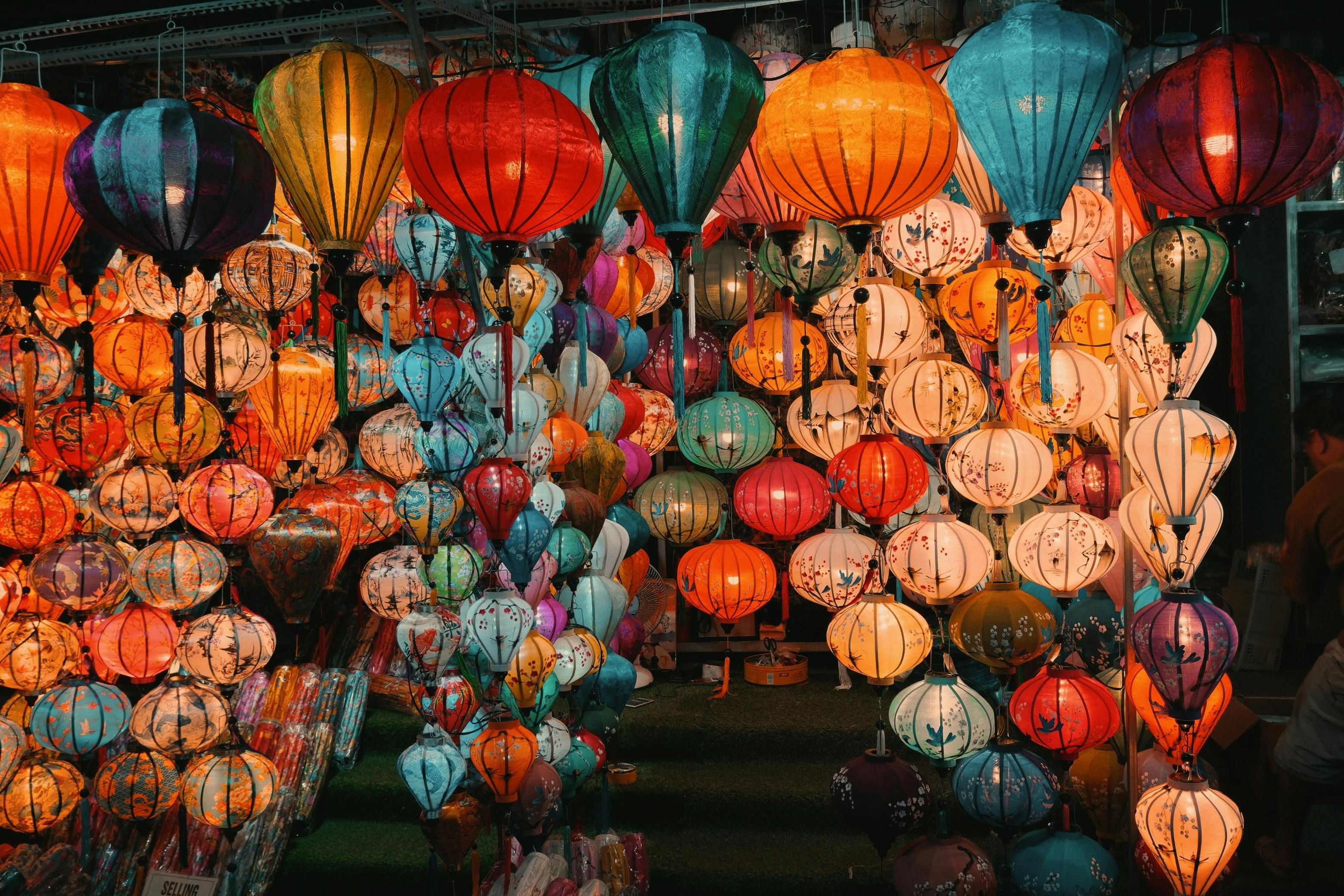 Vietnam — Vibrant display of traditional lanterns in Hội An, showcasing Vietnamese culture.