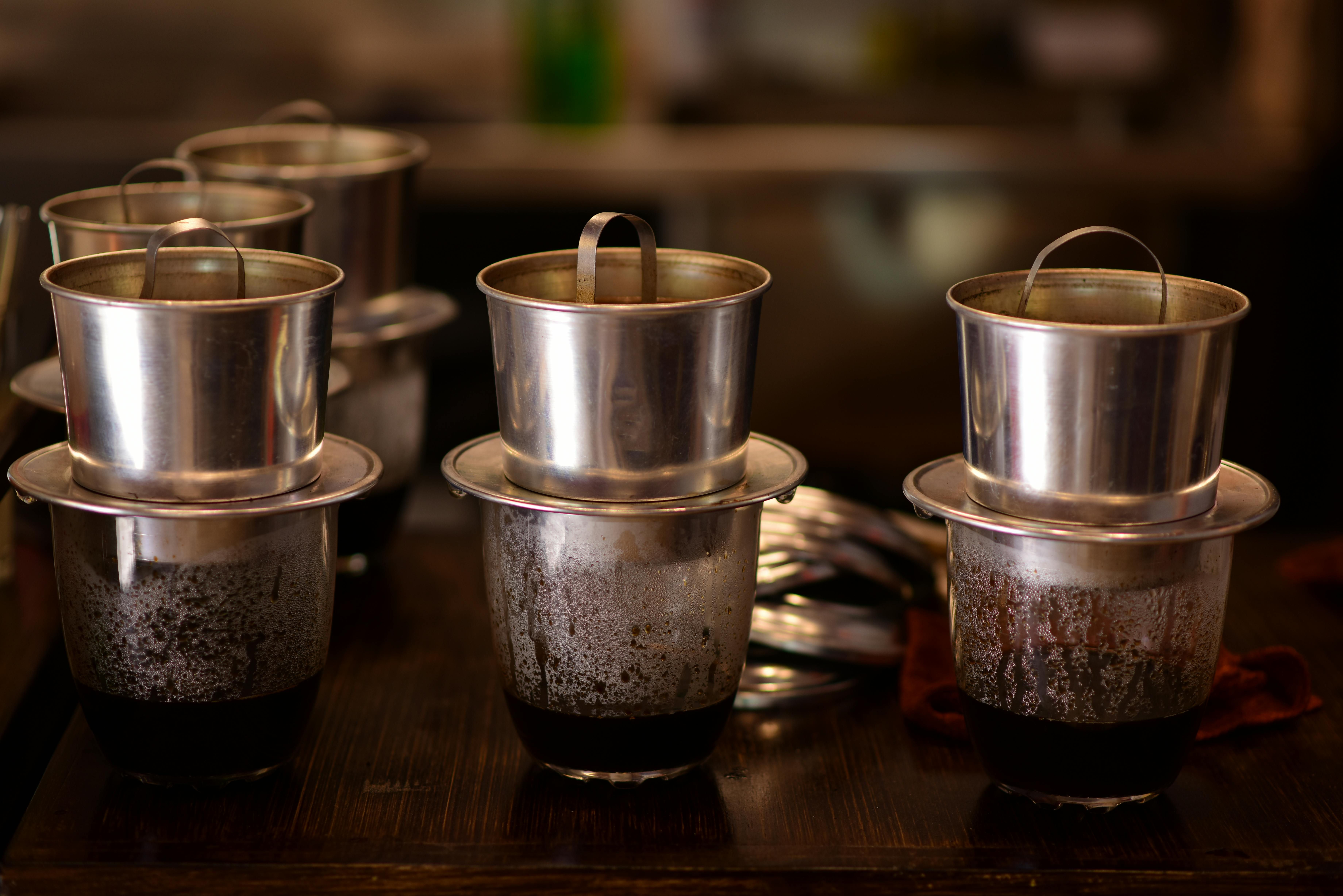Vietnamese coffee drip filter traditional cup, Vietnam